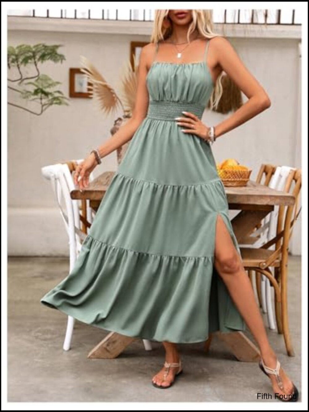 Women's Sleeveless Square Neck Maxi Dress Boho Summer Wedding Guest Flowy - Picture 5 of 6